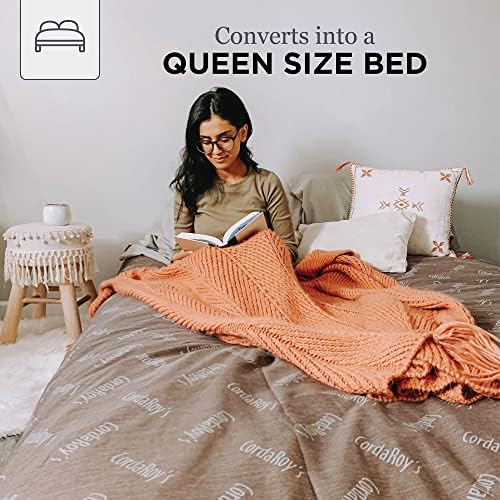 CordaRoy's Chenille Bean Bag Chair, Convertible Chair Folds from Bean Bag...