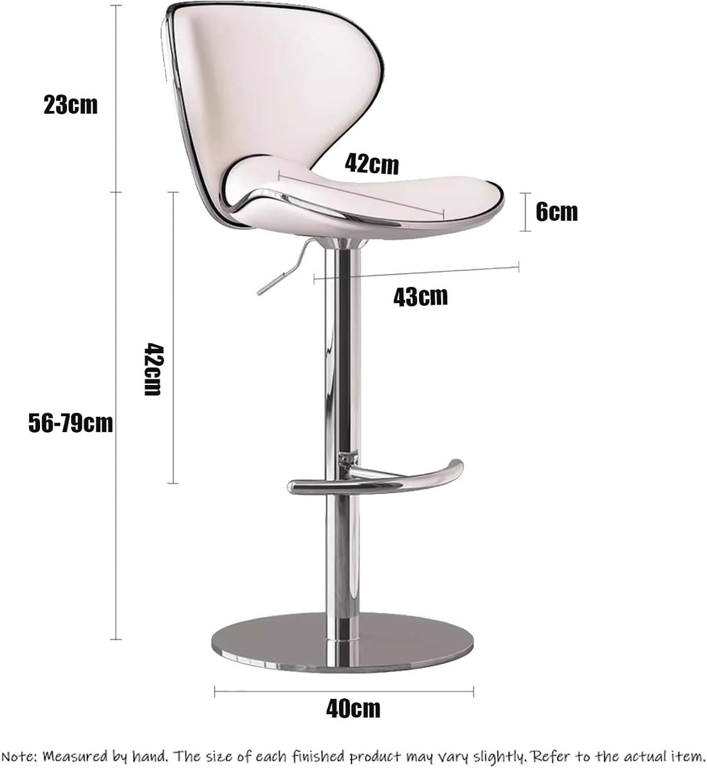 Commercial Stainless Steel Stool, Home Office Desk Chair, Height Stool Chairs, 360° Free Rotation, for Corporate Reception, Bar, Cafe, Changing Room(Black)
