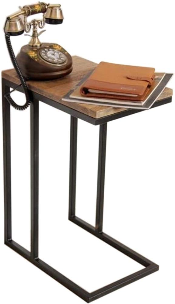 Telephone Table, C-Shaped Side Sofa Snack Table,Telephone Side Table,Solid Wo...