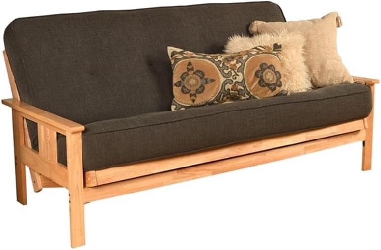 Kodiak Furniture 8" Full Size Spring Futon Mattress Replacement, Sleeper Sofa Bed Mattress, Linen Charcoal, Frame Not Included