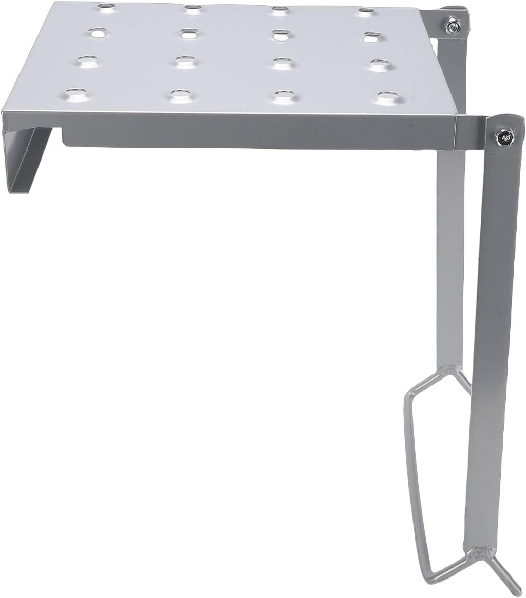 Ladder Platform Iron Folding Ladder Work Stand with Multi Purpose Shelf 330 Lb Capacity Foldable Work Platform Extension for Home Office Workshop Storage and Tasks (Iron)