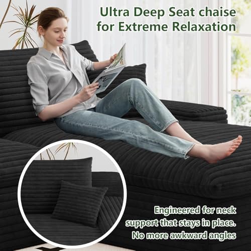 107" Cloud Couch Modular Sectional Sofa for Living Room, U-Shape Couch w...