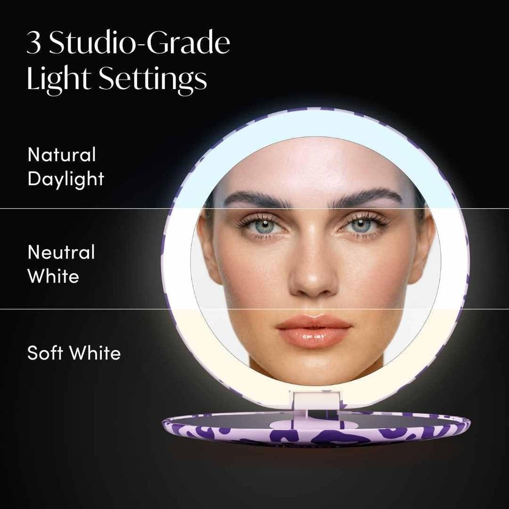 Fancii Taylor LED Lighted Travel Makeup Mirror, Rechargeable, 10x /1x Magnify...