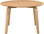 Acanva 47" Small Round Dining Table for 4 Person, MDF Top and Sturdy Wood Base Structure, Modern Design for Kitchen, Compact Space & Apartment, Light Oak