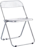 Transparent Acrylic Folding Chairs, Clear Acrylic Bearing Weight 200lbs, PC Plastic Living Room Seat,(Transparent)