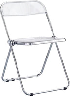 Transparent Acrylic Folding Chairs, Clear Acrylic Bearing Weight 200lbs, PC Plastic Living Room Seat,(Transparent)