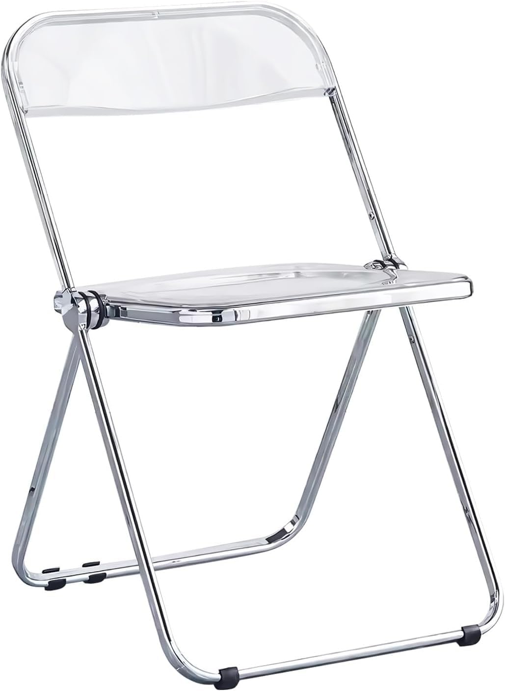 Transparent Acrylic Folding Chairs, Clear Acrylic Bearing Weight 200lbs, PC Plastic Living Room Seat,(Transparent)