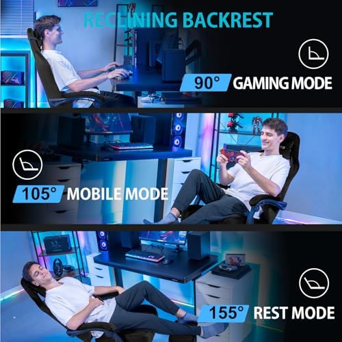 GTPLAYER Gaming Chair Fabric with Pocket Spring Cushion, Big and Tall Gamings...