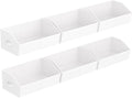 Storage Bins for Shelves - Large Trapezoid Closet Shelf Organizer, Fabric Organization Bins with Handles, Storage Baskets for Clothes, Towel, Purse, 6 Pack, White
