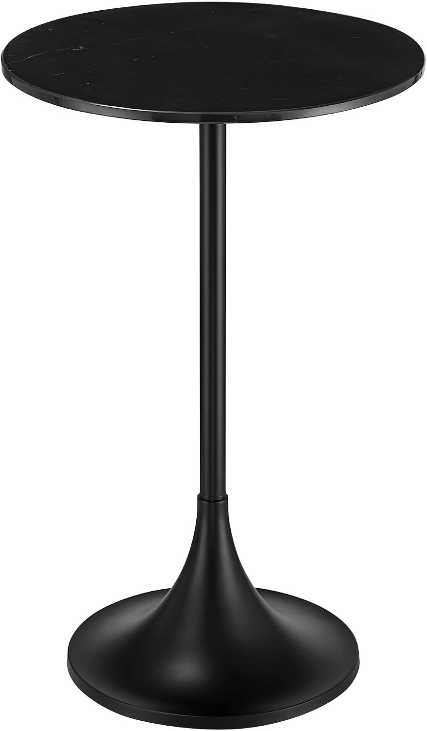 Studio 55D Studio 55 Mesita 24" End Table Black Marble Top with Black Fi...