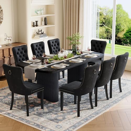 Dining Table Set for 8, 79'' Large Modern Rectangular Dining Room Tab...