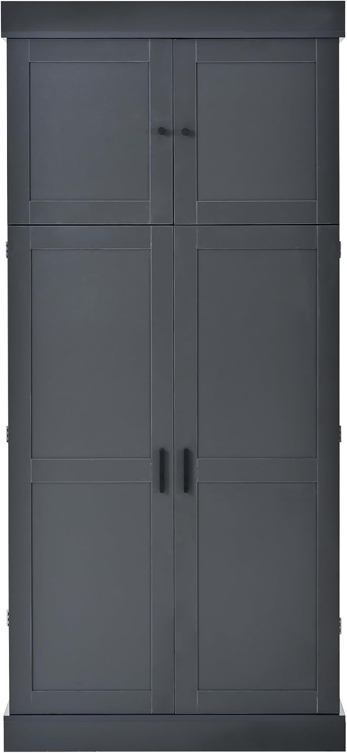 77'' Tall Freestanding Kitchen Pantry, Kitchen Storage Cabinets with ...