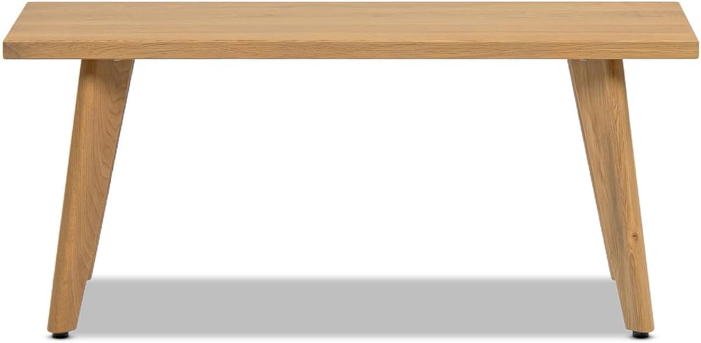 Red Oak Wood Bench, 41.5" Solid Oak Bench for Dining, Entryway & Bed...
