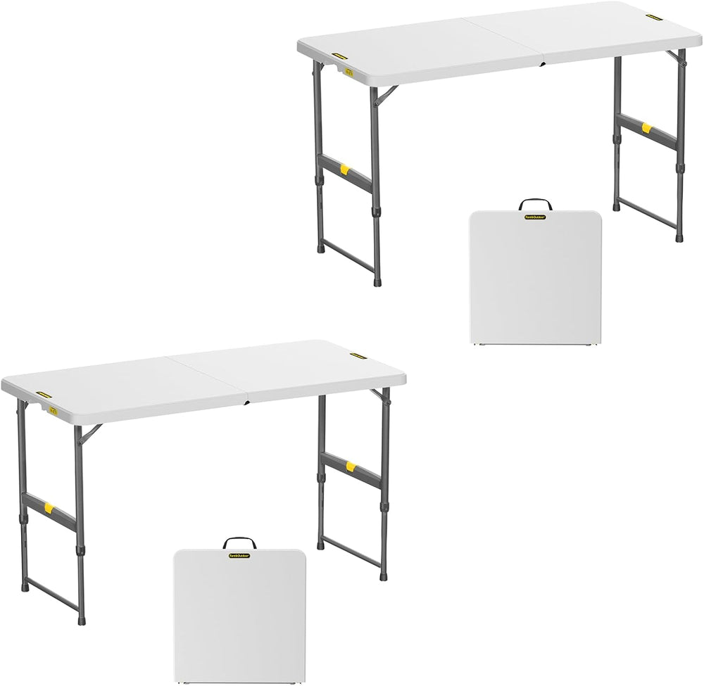 FanttikOutdoor Folding Table 4 Foot Quick Adjust Portable Plastic 4 Heights |...