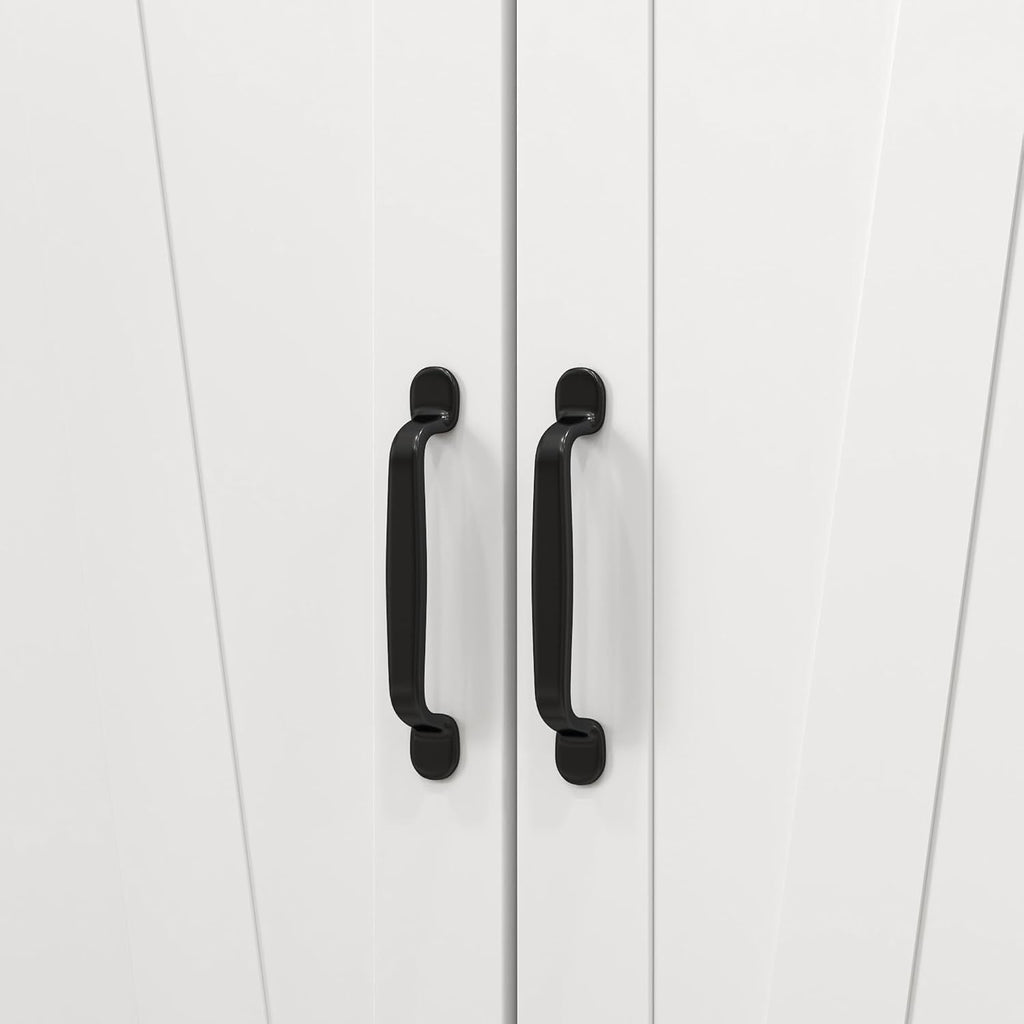 HOMCOM 41" Kitchen Pantry Cabinet Farmhouse Storage Cabinet Doors White | Freestanding, 2 Adjustable Shelves, 8 Door Shelves