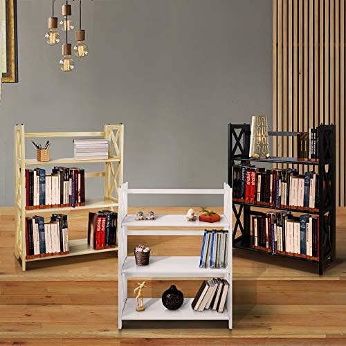 Casual Home Montego 3-Shelf White fold bookcase, 27.5" Wide
