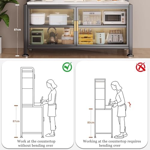 JKGHK Kitchen Pantry Storage Cabinet, Kitchens Baker's Rack with Acrylic ...