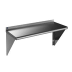 ROCKPOINT Stainless Steel Shelf 18 x 30 Inches 320lb, NSF Metal Commercial Shelves Wall Mount Floating Shelving with Backsplash for Restaurant, Kitchen, Home and Hotel, Silver