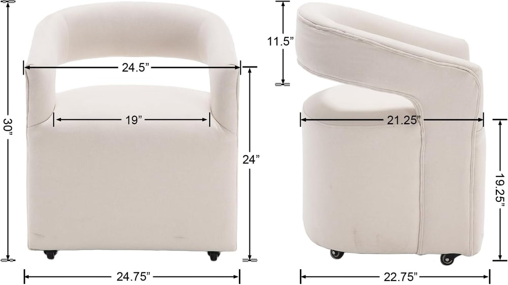 DUOMAY Modern Upholstered Dining Chairs with Swivel Casters - Set of 4 - Cont...