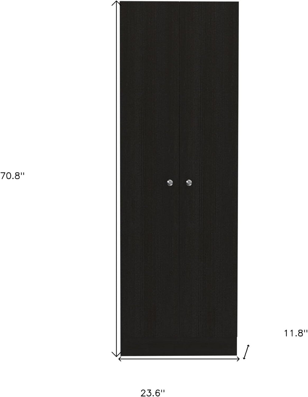 HomeRoots 71" Black Wood Pantry Or Storage Closet