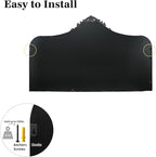G-LEAF Vintage Baroque Mirror 48"X30", Victorian Antique Mirror with Black Brush Gold Ornate Metal Frame for Fireplace Entryway Living Room Hallway Bathroom