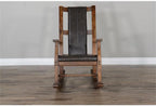 Pemberly Row Set of 2 Farmhouse Mahogany Wood Rocking Chair in Dark Brown