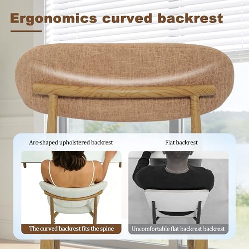 FREKEN Modern Upholstered Dining Chairs Set of 4, Mid-Century Metal Frame wit...