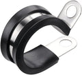 LOKMAN 20 Pack 1/4 Inch Stainless Steel Cable Clamp, Rubber Cushioned Insulated Clamp, Metal Tube Holder for Tube, Pipe or Wire Cord Installation