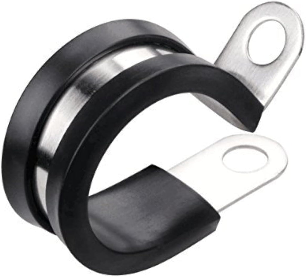 LOKMAN 20 Pack 1-3/4 Inch Stainless Steel Cable Clamp, Rubber Cushioned Insulated Clamp, Conduit Wire Holder Strap Clips for Tube, Pipe or Wire Cord Installation