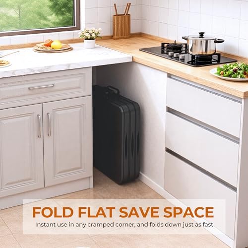 SKONYON 5ft Folding Table Heavy Duty 350 LBS Foldable Table with 18% Thicker ...