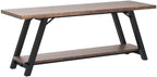 IBF Solid Wood Entryway Bench, Natural Real Wood Storage Bench, Farmhouse Wooden Shoe Bench in Entry Way Hallway Foyer Rack, Bedroom Bench Seat for Living Bed Mud Room Indoor, Rustic Brown, 47 Inch