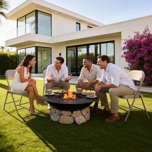 4 Pack Folding Chairs, Fabric Padded Folding Dining Chairs with Cushion Seat ...