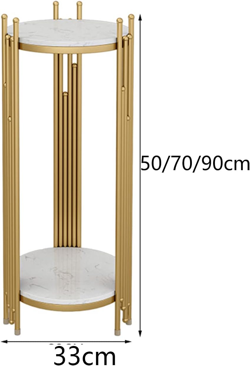 Marble Look -Tier Storage Telephone Table - Tall Slim Plant Stand, Stylish Ro...
