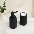 Bathroom Accessories 2 Piece Soap Dispenser and Toothbrush Holder Set Striped Black