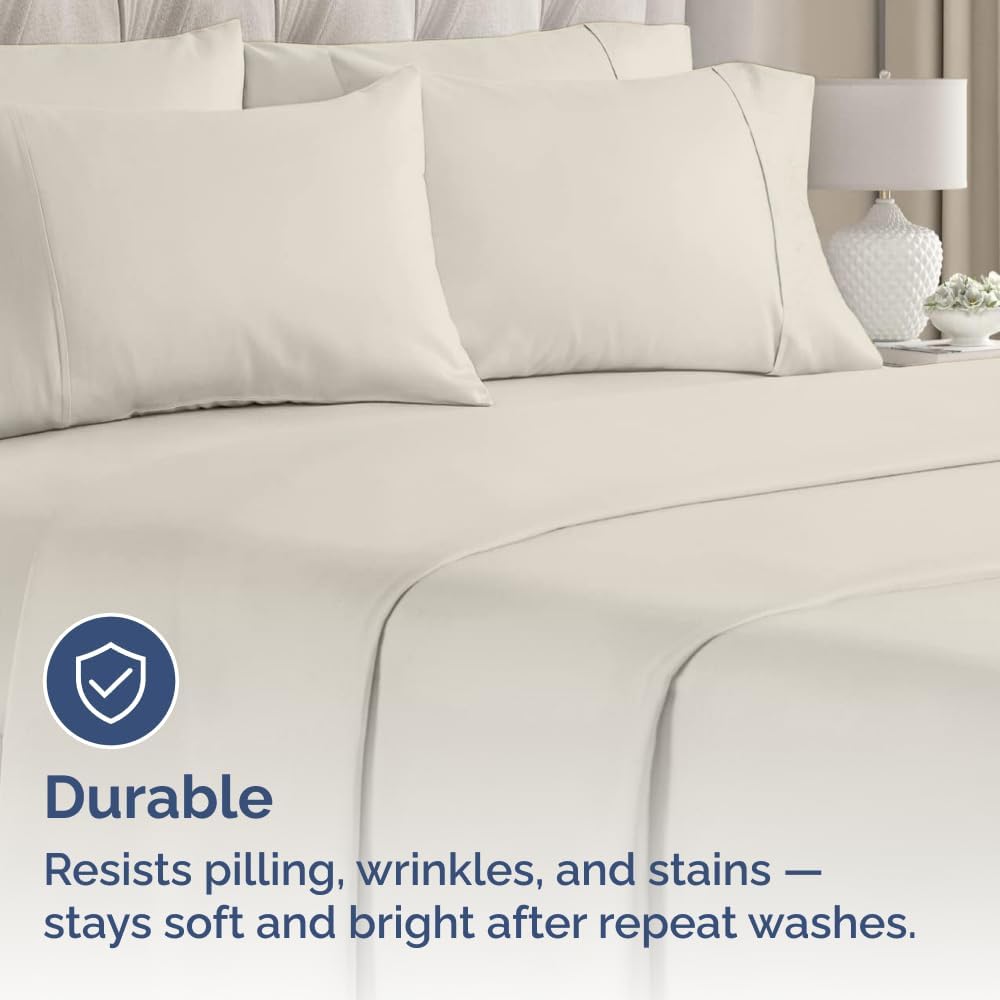 King Pillow Cases - 4 Pack - Super Soft Pillowcase Covers - Envelope Enclosure - Hotel Quality Pillow Protectors - Wrinkle Free, Shrink and Stain Resistant - Machine Washable - 20" x 40" (Off White)