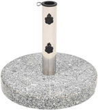 Polished Granite Parasol Stand, 66.1 lb Windproof Umbrella Base with Stainless Steel Handle, Adjustable Fit for Poles 1.5"/1.89", Supports Umbrellas up to 118" Diameter