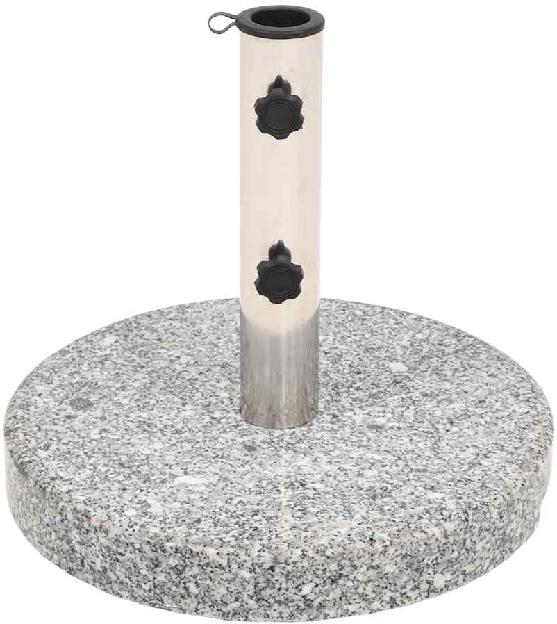Polished Granite Parasol Stand, 66.1 lb Windproof Umbrella Base with Stainless Steel Handle, Adjustable Fit for Poles 1.5"/1.89", Supports Umbrellas up to 118" Diameter