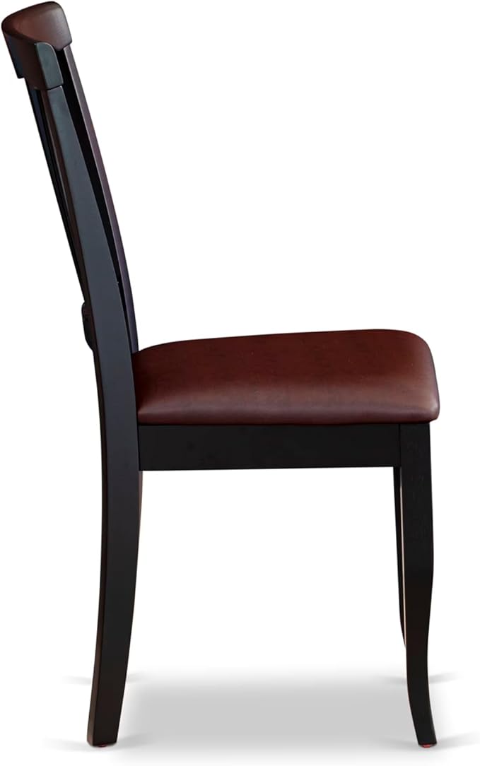 East West Furniture PLAV9-BCH-LC 9 Piece Dining Room Table Set Includes an Oval Kitchen Table with Butterfly Leaf and 8 Faux Leather Upholstered Dining Chairs, 42x78 Inch, Black & Cherry