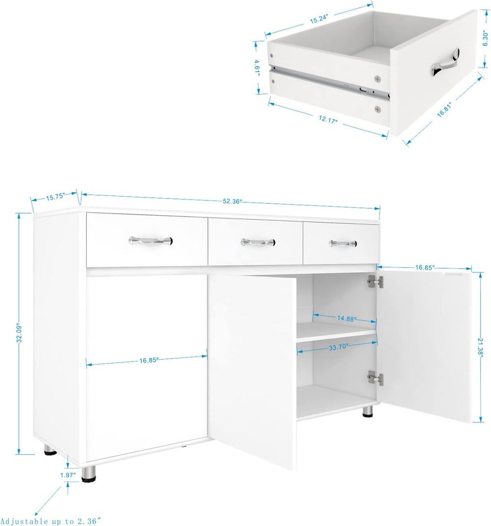 Storage Drawer File Cabinet Side Cabinet Entryway Console Side Tables with Th...