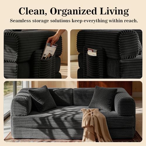 AUGOP Futon Sofa Bed Couch for Living Room,Pull Out Couch with Sleeper Sofa,D...