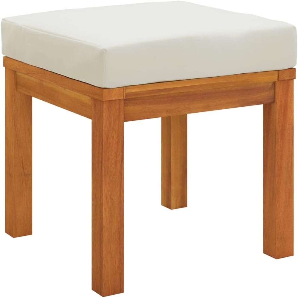 Patio Stools with Cushions 2 pcs 15.7"x15.7"x16.5" Solid Acaci...