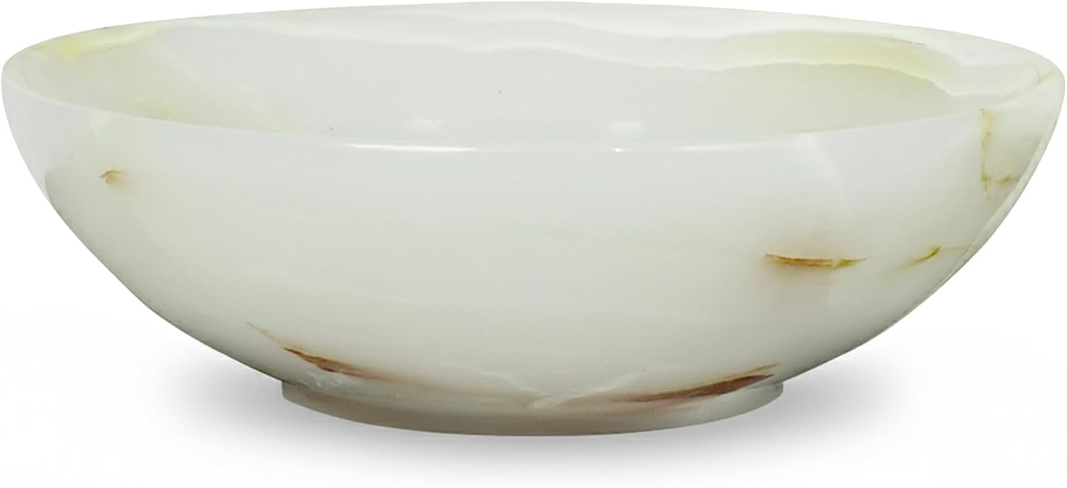 Marble Ring Jewelry Dish Tray - 5" Inch Trinket Dish for Rings Earrings Necklace, Keys, Watches, Vanity Organizer, Small Essentials Organizers, Onyx White