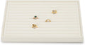 Jewelry Ring Display Tray Beige Microfiber Ring Earrings Display Organizer Tray