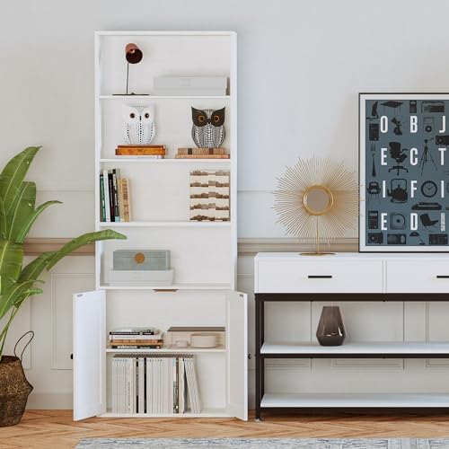 IRONCK Industrial Bookshelves and Bookcases with Doors Floor Standing 6 Shelf...