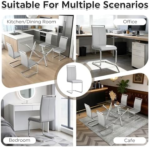 Baysitone Modern Dining Chairs Set of 2, Side & Kitchen Chairs with Faux ...