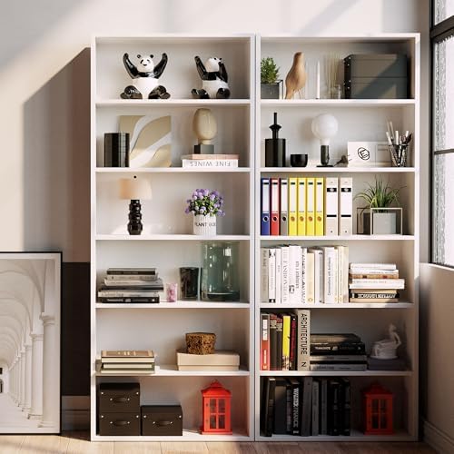 IRONCK Bookshelves and Bookcases Floor Standing 6 Tiers Display Storage Shelv...