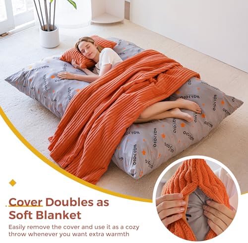 MAXYOYO Giant Bean Bag Chair with Pillow, 3 in 1 Convertible Bean Bag Chair |...