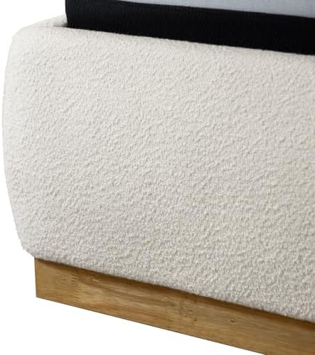 GOWE Bed 1pc Queen Boucle Upholstered Wingback Headboard Bedroom Furniture