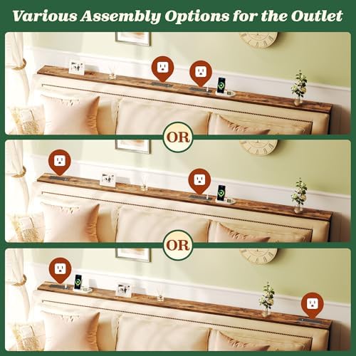 SUPERJARE 94.5 inch Narrow Behind Couch Table with Charging Stations | Power ...
