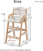 タンスのゲン TANSU NO GEN Japanese Wooden Chair, Height Adjustment for Babies and Toddlers Aged 4-12, up to 99.2 lbs, Designed in Japan, Slide The seat, White,4960040102(113287)